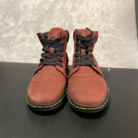 Dr Martens Maelly Ankle Boot Women's 8 Red Canvas Air Wair Casual Chukka - Picture 2 of 10